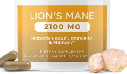 Lions Mane Supplement 2100mg Organic 90 Count Capsules